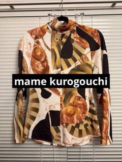 mame kurogouchi マメクロゴウチ マーブルハイネックトップス 白