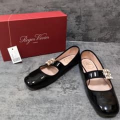 ロジェヴィヴィエ ブロッシュヴィヴィエ ビジュー パンプス 黒 39.5 箱