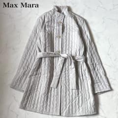 大きいサイズ最高級白タグ【Max Mara】ハイネックベルテット中綿コート