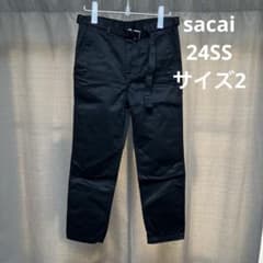 sacai 24SS ベルテッドチノ サイズ2 ブラック - メルカリ
