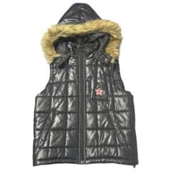 ダウンベスト 平成女児 y2k グランジ 短丈 マクブリング ファー付き 肉