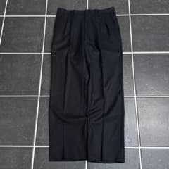 80s vintage 【ウールギャバ ツータック ワイドスラックス 極太