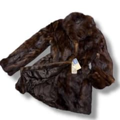 新品タグ付 DAIEI 高級ミンク 1644 毛皮 リアルファーコート ブラウン