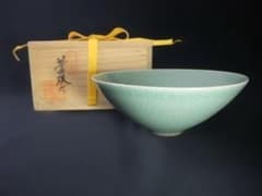 青珍 梁命煥 高麗青磁 韓国伝統作家 茶碗 茶道具 抹茶茶碗 共箱 - メルカリ