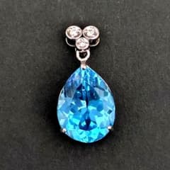 gstv K18WGブルートパーズペンダントトップ・チャーム（刻印有り