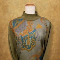 時巡る】異素材切り替えニット シルク100%×ウール素材 イタリア製生地