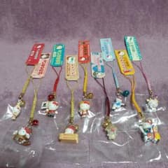 H】ハローキティ ご当地キティ 地域限定 根付け ストラップ 9点セット