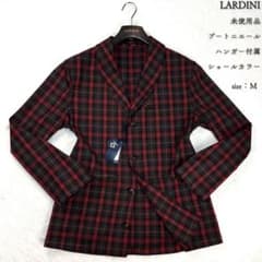 未使用品 LARDINI 三者混 タータンチェック アンコンジャケット M