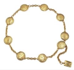 S2104 美品 シャネル ロゴ メダルモチーフ チェーンベルト - メルカリ