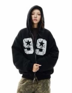 QS86人気商品フリースライニング フード付きパーカー 99 - メルカリ