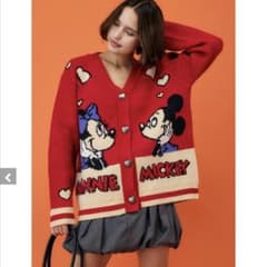 ネット完売品】moussy ミッキーミニー ニットカーディガン レッド