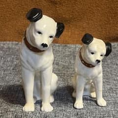 ビクター ニッパー犬 置物 2体セット 陶器製 当時物 レトロ - メルカリ