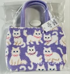 ラブラリーバイフェイラー モフモフネコチャントートバッグ パープル