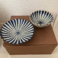 美濃焼 染付十草文 可児一広 中皿 小丼 - メルカリ