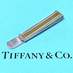美品】ティファニー ネクタイピン クリップ ゴールドライン 925/750