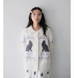 ジェラートピケ CATジャガード衿付きカーディガン - メルカリ