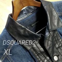 レア！美品、XL相当】DSQUARED2 レザー切替 デニムジャケット、シャツ