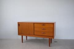 英国アンティークALFRED COX製サイドボード/木製机テレビ台(89-274