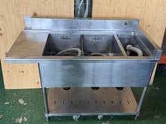 マルゼン左ソルイド2槽シンクゴミ籠付 1250x650x800(+120) - メルカリ