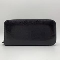 美品］カミーユフォルネ リザード ラウンドジップ フランス製 ダーク