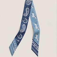 新品未使用☆エルメス ツイリー 2026SS 水色×ネイビー バンダナ - メルカリ