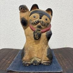 松田一戯 木彫り 招き猫 1991年 - メルカリ