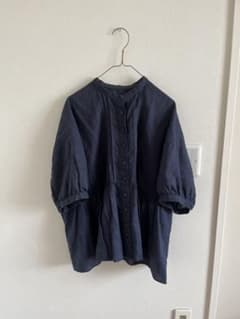 オオカミとフクロウ フクロウと月の音のアナベル ブラウス ネイビー