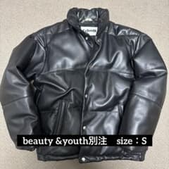着用少】BEAUTY&YOUTH別注 Schott レザー ダウンジャケット - メルカリ