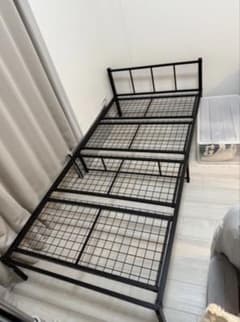 ニトリ スチールベッド JH3 BK シングル ベッドフレーム ブラック