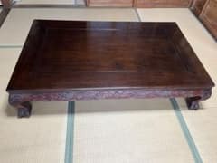 和室 座卓 座敷机 ローテーブル 昭和レトロ 龍彫り - メルカリ