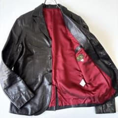 希少】ウエストライド テーラードジャケット 羊革 レザー 38 ブラック