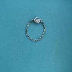 ティファニー シルバー ダイヤ バイザヤード チェーンピンキーリング