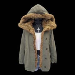 平成ギャル y2k グランジ チキャンラム リアルファーモッズコート