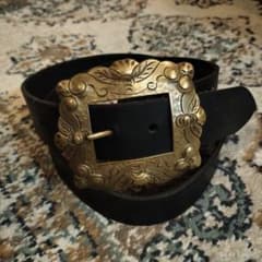 ラルフローレン ビンテージ ネイティブ 黒レザーベルト RRL ジョニー