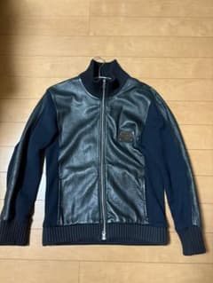ドルチェアンドガッバーナ レザージャケット ニット スウェット切替 50