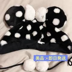 ディズニー 水玉 ファンキャップ ミニーちゃん 黒 - メルカリ