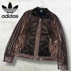 希少 00s y2k アディダス トラックジャケット 異素材 切替 ブラウン