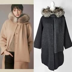 極美品】フォクシー コート ストール フォックス カシミヤ ダブル