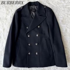 美品】バーバリーブラックレーベル Pコート ブラック ノバチェック 銀