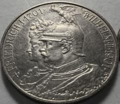 す*い様 1901年ドイツプロイセン王国2マルク銀貨 フリードリッヒ