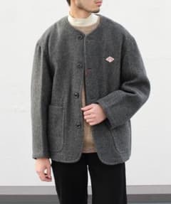 定価2.6万 ダントン DANTON ノーカラーコート ウールモッサ - メルカリ