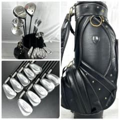 本格派 メンズゴルフクラブ 15本 フルセット ブラック&ホワイト お試し