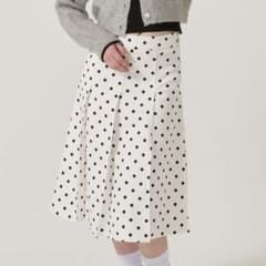 TINA：JOJUN ドット柄 プリーツスカート ホワイト Mサイズ - メルカリ
