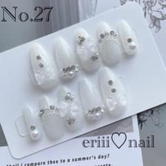 オーダーネイルチップ♡白ホワイトフレンチガーリー量産型オタク韓国