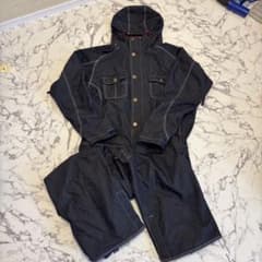 美品X-niX スノーウェア デニム 上下 ツナギ スノーボード Lサイズ