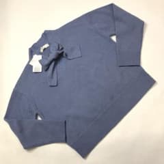 新品未使用】インゲボルグ ブルー カメリア刺繍使い ニット/定価31,900