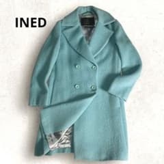 INED✨アルパカウールシャギーコート ダブルブレスト ミントグリーン