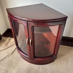 カリモク KARIMOKU コーナーキャビネット 木製 赤茶 オールド - メルカリ