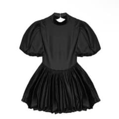 treat urself サテンバルーンぺプラムミニワンピース - メルカリ