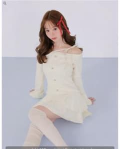 Ribbon strap tiered frill mini onepiece - メルカリ